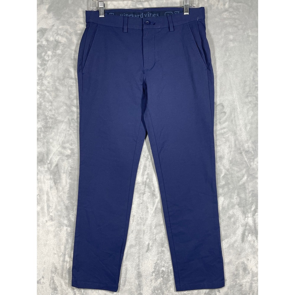 Vineyard Vines Mens Performance Breaker Pants Navy Blue Stretch Golf Chino 30x30
